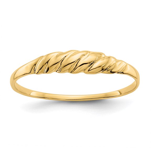 10K Ridged Dome Ring