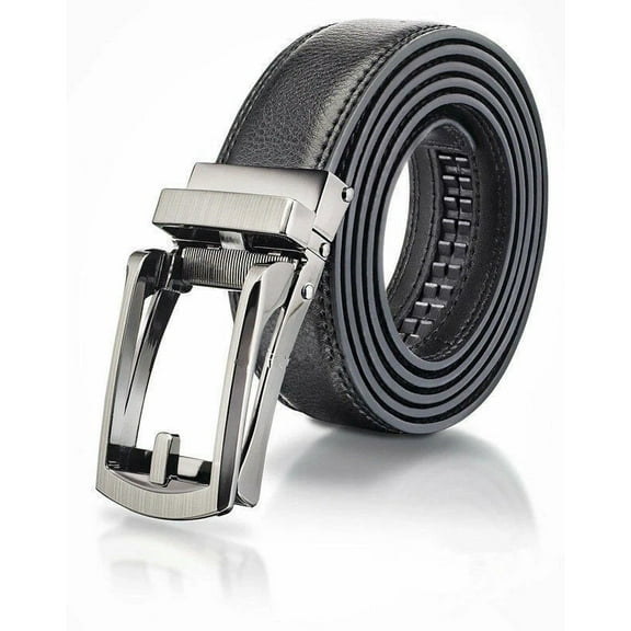 US Men's Click Lock Belt Cosy Installation Leather Automatic Buckle Lock Durable Belt 28″-48″