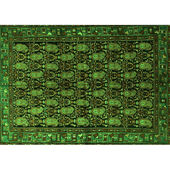 Ahgly Company Indoor Rectangle Persian Green Traditional Area Rugs, 8' x 10'