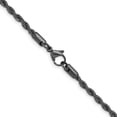 thumbnail image 2 of Auriga Fine Jewelry Stainless Steel Polished Black IP-plated 3mm 24" Rope Chain for Men, 2 of 4