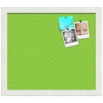 thumbnail image 2 of PinPix ArtToFrames 13x11 Custom Cork Bulletin Board Green Chevron   Poster Board Has a Fabric Style Canvas Finish, Framed in Satin White Frame (PinPix-518), 2 of 5