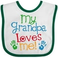 thumbnail image 3 of Inktastic Grandpa Loves Me Boys or Girls Baby Bib, 3 of 4