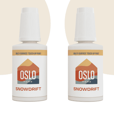 Oslo Home Touch Up Paint, Off White (Snowdrift), two 1oz., Matte, w/brush in bottle, Quick drying, for Home repairs, Kitchen Cabinets
