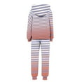 thumbnail image 3 of Girls Boys Hoodie and Sweatpants Gradient Striped Fleece Sweatsuit 2 Piece Jogger Set Tracksuit with Pocket New Girls Fall Clothing Sets Pinky 4-5 Years, 3 of 5