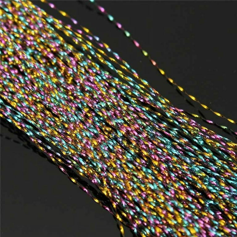 200pcs Jig Hook Lure Making Fly Tying Holographic Feather Line Fly Fishing  Lure Tying Material DIY Artificial Bait Line 