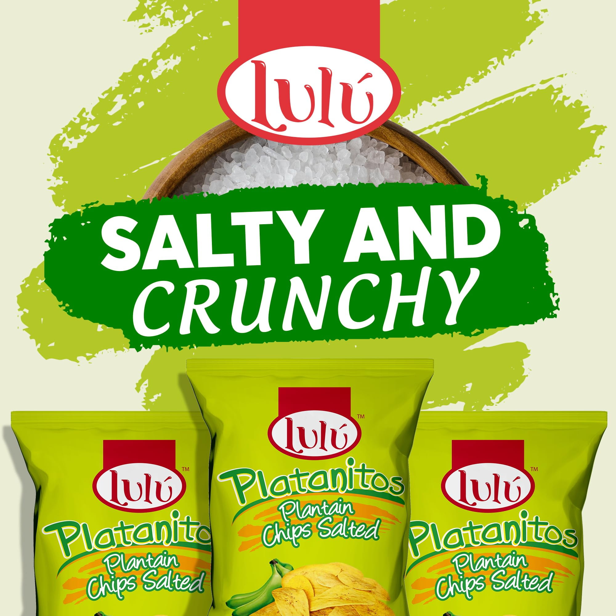 LULU Plantain Chips SALTED 2.5oz, 30 Count