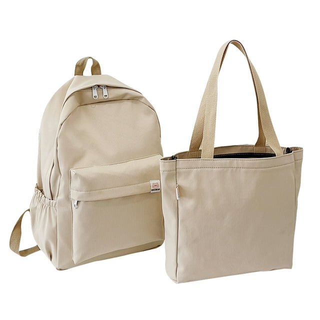 2pcs/set Femmes Sac à Dos de Voyage de Mode Sac d'École avec Sac à Main (Violet)