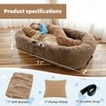 thumbnail image 2 of MIDODO Human Dog Bed, 72"x48"x11" Size Washable Faux Fur Giant Dog Bed for Human, Large Bean Bag Bed with Plump Pillow, Blanket, Strap, 2 of 6