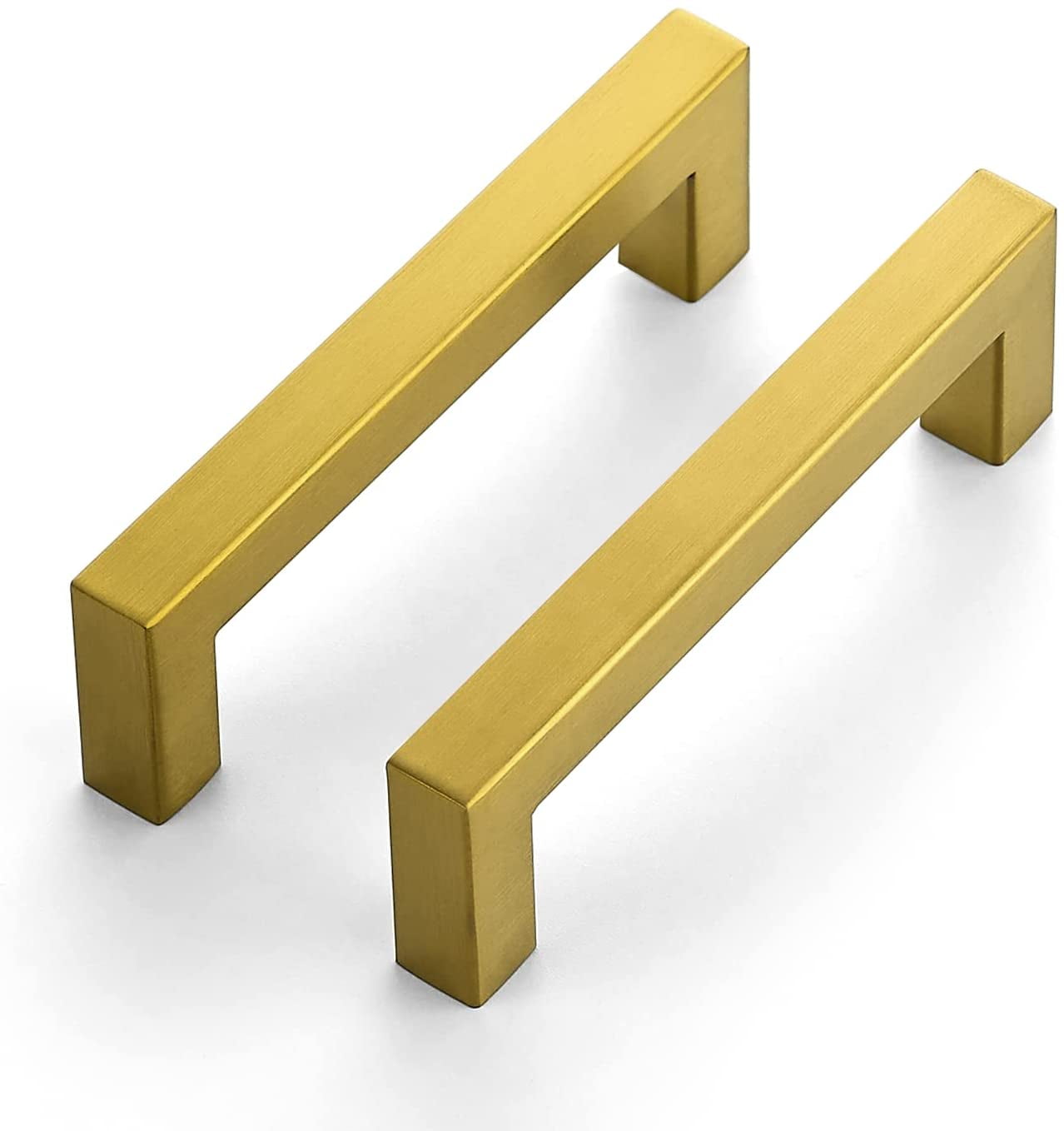 Zoizocp 10 Pack Square Bar Kitchen Handles Gold Pulls