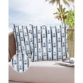 thumbnail image 6 of Pack of 2 Outdoor Pillow Covers, Summer Ocean Blue Anchor White Stripes Waterproof Square Throw Pillowcase Cushion Decorative Pillow Covers for Couch Patio Tent, 24x24 in, 6 of 6