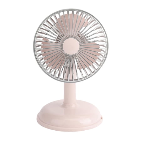 Small Table Fan Usb Powered Fan 6 in Height Light Pink Plastic Personal Cooling Office Desk Cruise Travel 1 Pc 1 Cable Set