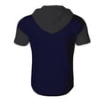 thumbnail image 6 of Fabrcox Hoodies for Men Quarter Zip Short Sleeve Lightweight Sweatshirt Mens Drawstring Outdoor Running Loose Color Block Men Tops, 6 of 8