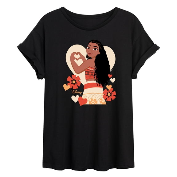 Disney - Love, Moana - Juniors Oversized Graphic T-Shirt