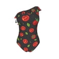 thumbnail image 4 of Yiaed Tomatoes1 Print Women One Piece Swimsuits Tummy Control One Shoulder Bathing Suits Pattern Ruffle Swimwear-Large, 4 of 8
