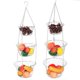 thumbnail image 3 of M Buder Cesta Colgante de Frutas y Verduras de 3 Niveles de Alambre de Hierro Resistente Organizador de Cocina Plegable de 80 cm / 31.5 inches para Almacenamiento Plateado, 3 of 9