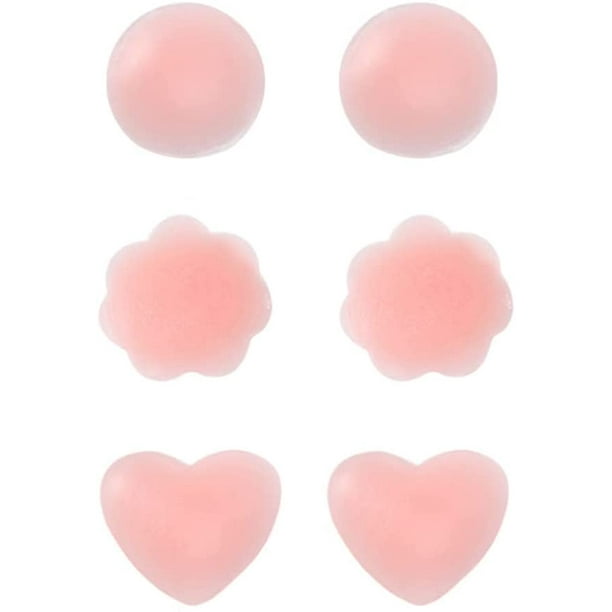 Womens Silicone Breast Petals Reusable Silicone Nipple Cover (3 PK