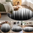 thumbnail image 5 of Round Rugs 5Ft, Black White Round Area Rug Washable Indoor Throw Carpet, Modern Geometric Abstract Gradient Striped Soft Non Slip Circle Rug for Cabinet Bathroom Home Decor Aesthetic, 5 of 8