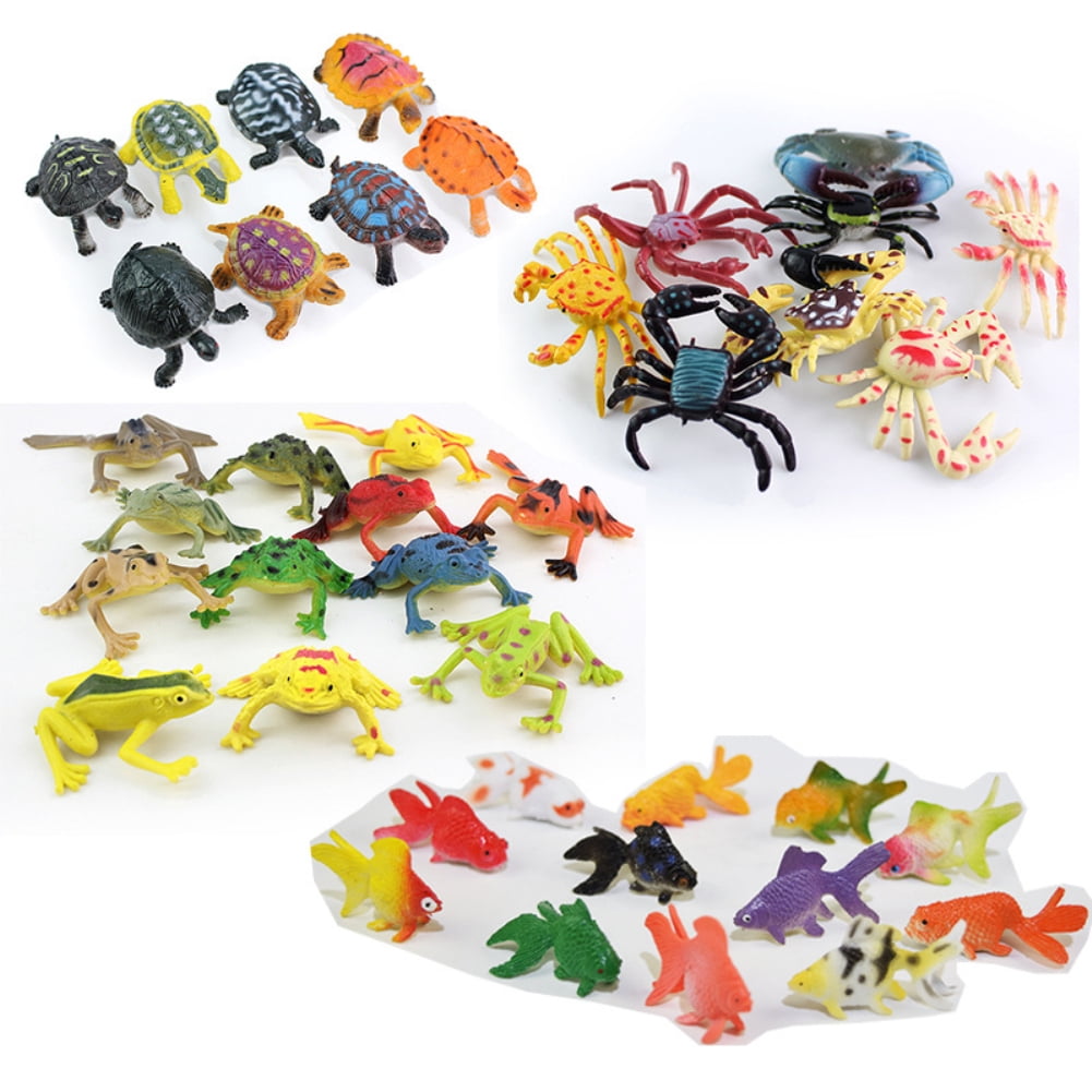 24 Pieces Plastic Birds & Frog Toy Simulation Action Animal Figure Kids Gift 