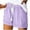 Purple, variant on Lenpel Women's Shorts Trendy Elastic High Waisted Drawstring Eyelet Embroidered Comfy Lounge Shorts Casual Summer Shorts with Pockets