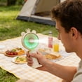 thumbnail image 5 of Mini USB Rechargeable Handheld Fan with Desktop Base, Portable Small Electric Fan for and Outdoor Use, Quiet Cooling Fan, Perfect for Personal Cooling at Home/Travel/Easter Gifts, 6*1.6in, Beige, 5 of 6