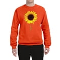 thumbnail image 2 of Sunflower Christian Faith Cross Inspirational/Christian Unisex Crewneck Graphic Sweatshirt, Orange, Medium, 2 of 3