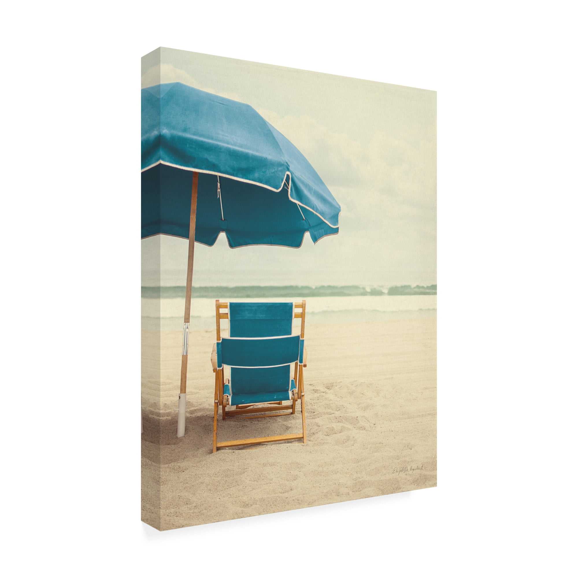 Trademark Fine Art 'Under the Umbrella II - Bright Turquoise' Canvas Art by Elizabeth Urquhart