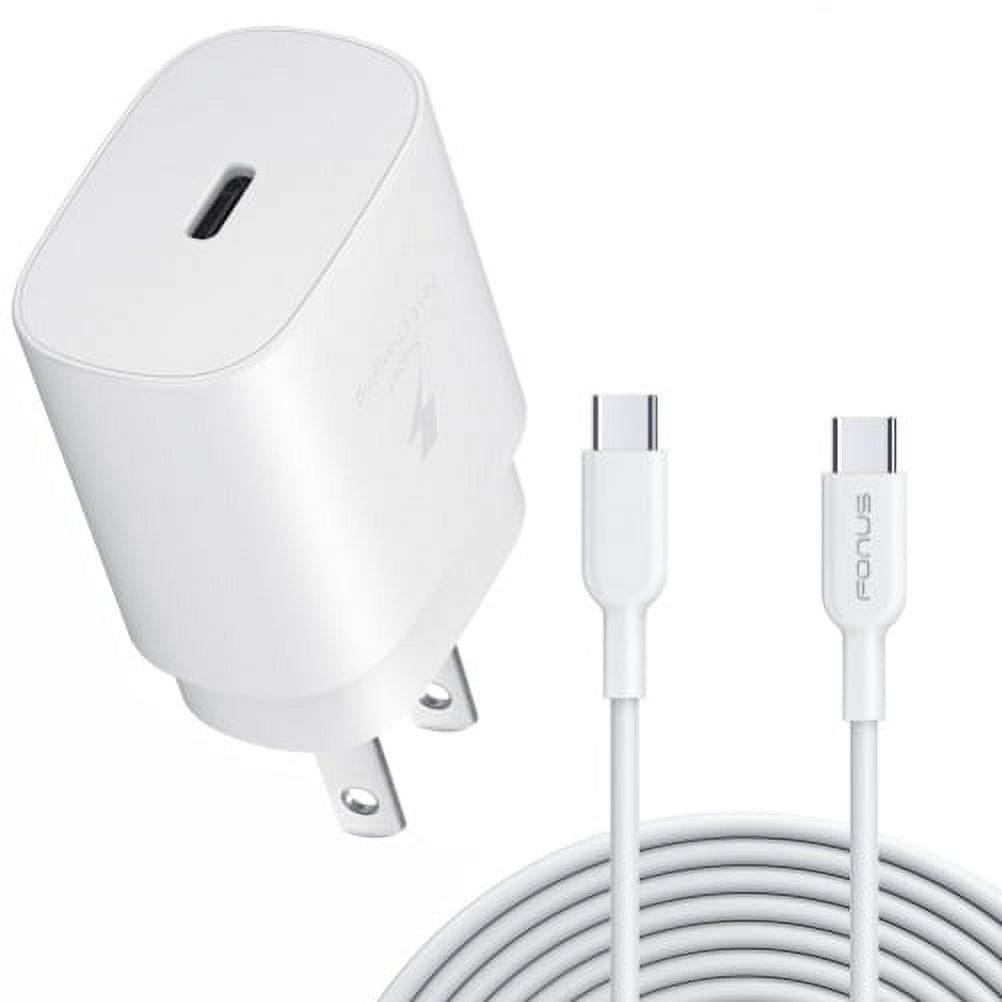 PD Type-C 25W Fast Home Charger for Samsung Galaxy S24 Ultra/Plus - 10ft USB-C Cable Quick Power Adapter Travel