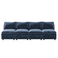 thumbnail image 2 of EUROCO Modular Sectional Sofa,4 Seat Chenille Modular Sofa Couch with Storage Seat,Stylish Pillows and Cushion Design,Reversible Modular Sofa for Living Room,Blue, 2 of 8