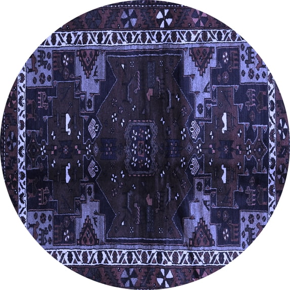 Ahgly Company Indoor Round Animal Blue Traditional Area Rugs, 6' Round