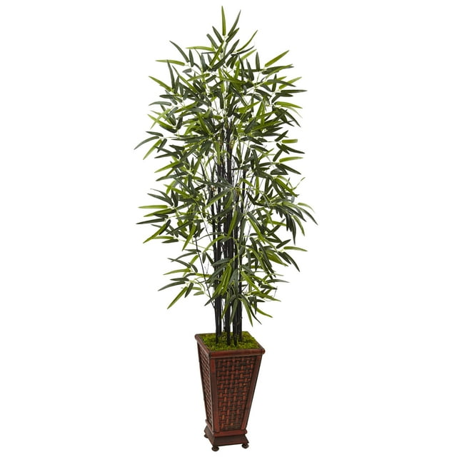 Nearly Natural 5806 5.5 ft. Black Bamboo Tree in Decorative Planter