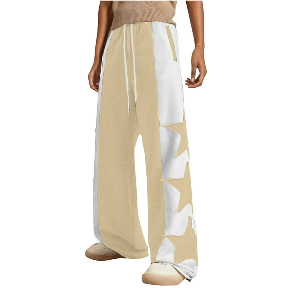 Sevevn High Waisted Jogger For Women Stripe Side Lightweight Wide Leg Pants Workout Sweatpants Athletic Joggers Pants
