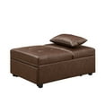 thumbnail image 4 of Powell Boone Convertible Sofa Bed, Brown Faux Leather Fabric, 4 of 14