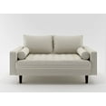 thumbnail image 2 of US Pride Furniture Mid-Century Gabler 58'' Square Arm Loveseat in Faux Leather, White, 2 of 5