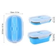 thumbnail image 4 of Silicone Lunch Box, Microwave Heating Bento Box, 800ml Easy To Carry For Home Office Outdoor Camping, Hiking Blue, 4 of 8