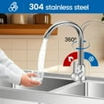 thumbnail image 5 of COZONY 33" Stainless Steel Utility Sink, Freestanding Laundry Workstation with Faucet & Storage Rack & Hot/Cold Water Lines, 5 of 7