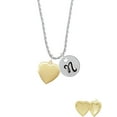 thumbnail image 2 of Delight Jewelry Goldtone Heart Locket - Silvertone Script Initial Disc - N - Charm Necklace, 20"+3", 2 of 4