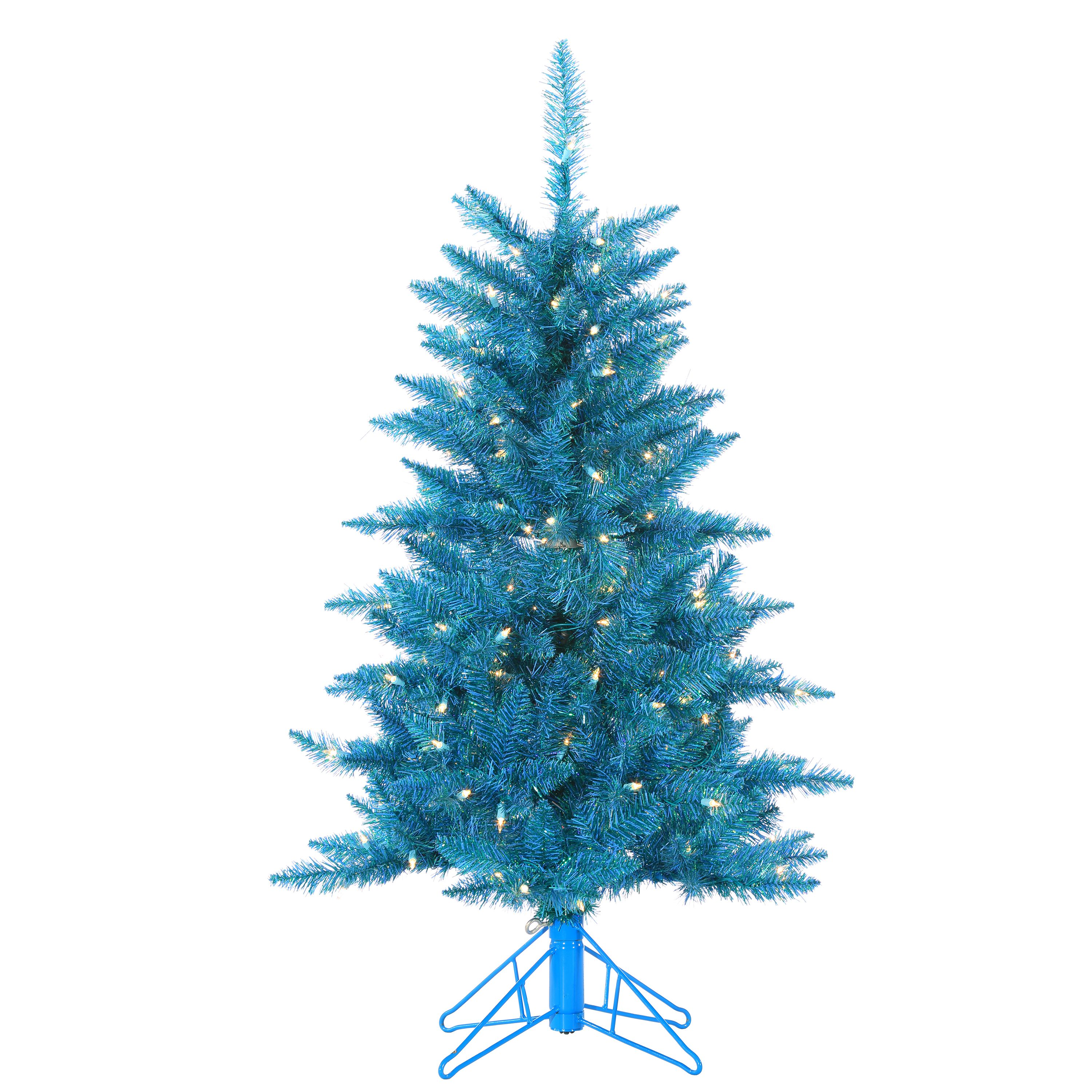 Sterling 4Ft Teal Tuscany Tinsel Tree with 150 Clear Lights Walmart