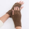 thumbnail image 5 of UJNDER Fingerless Gloves for Women Half Finger Winter Stretchy Knit Fingerless Mittens Unisex for Comfortable Wear Khaki One Size, 5 of 8