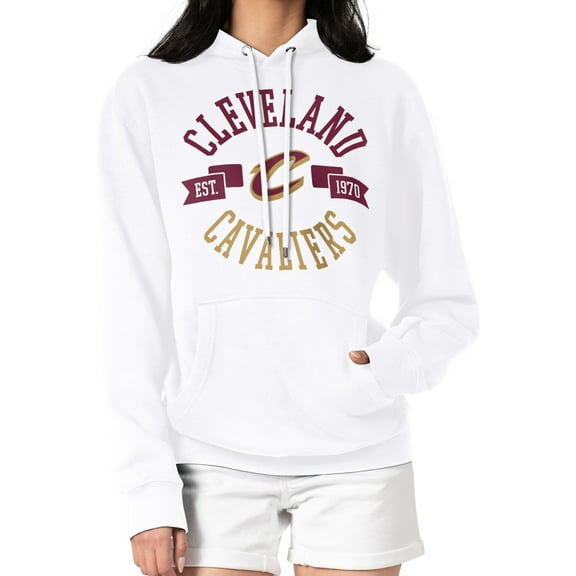 Women's G-III 4Her by Carl Banks  White Cleveland Cavaliers City Pullover Hoodie