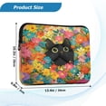 thumbnail image 3 of Quilted Laptop Sleeve for 13-16 Inch Laptops Protective Laptop Case Cover Lightweight Travel & Office Essentials Black Cat Among Colorful Flowers, 3 of 8