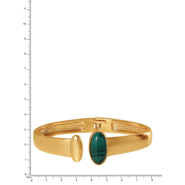 Jessica Simpson Women's Cuff Bracelet with Green Stone - Walmart.com