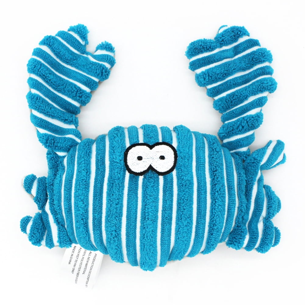 Opvise Pet Dog Cats Puppy Cute Lobster Crab Lizard Shape Doll Soft Squeaky Chew Toy Red