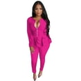 thumbnail image 2 of Tracksuit Zipper Jacket Bodycon Leggings (S, White), 2 of 6