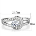 thumbnail image 2 of Luxe Jewelry Designs Women's Stainless Steel Engagement Split Ring with Round Cubic Zirconia - Size, 2 of 4