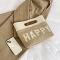 thumbnail image 3 of Bolsos Bolsas De Playa Transpirable Happy Letter Bucket Bag Woven Holiday Party (Blanco) Ndcxsfigh Para Estrenar, 3 of 5