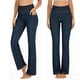 thumbnail image 1 of Pincandy Women's Solid Color Stretch Denim Leggings - 4 Pockets, 7/8 Length, Skinny Fit with Flared Hem, Perfect for Gym, Workout & Casual Wear, 1 of 7