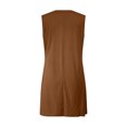 thumbnail image 6 of ZHYou Women Sleeveless Dresses, Pleated, Keyhole Neck, Tie Detail ,Soft, Breathable, Lightweight, Comfy Casual Beach Dresses with Pockets,Brown,2XL, 6 of 9