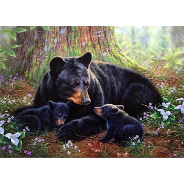 Diamante (DE4441) 5D DIY dibujo completo oso punto de cruz bordado Kit negro FLhrweasw Nuevo