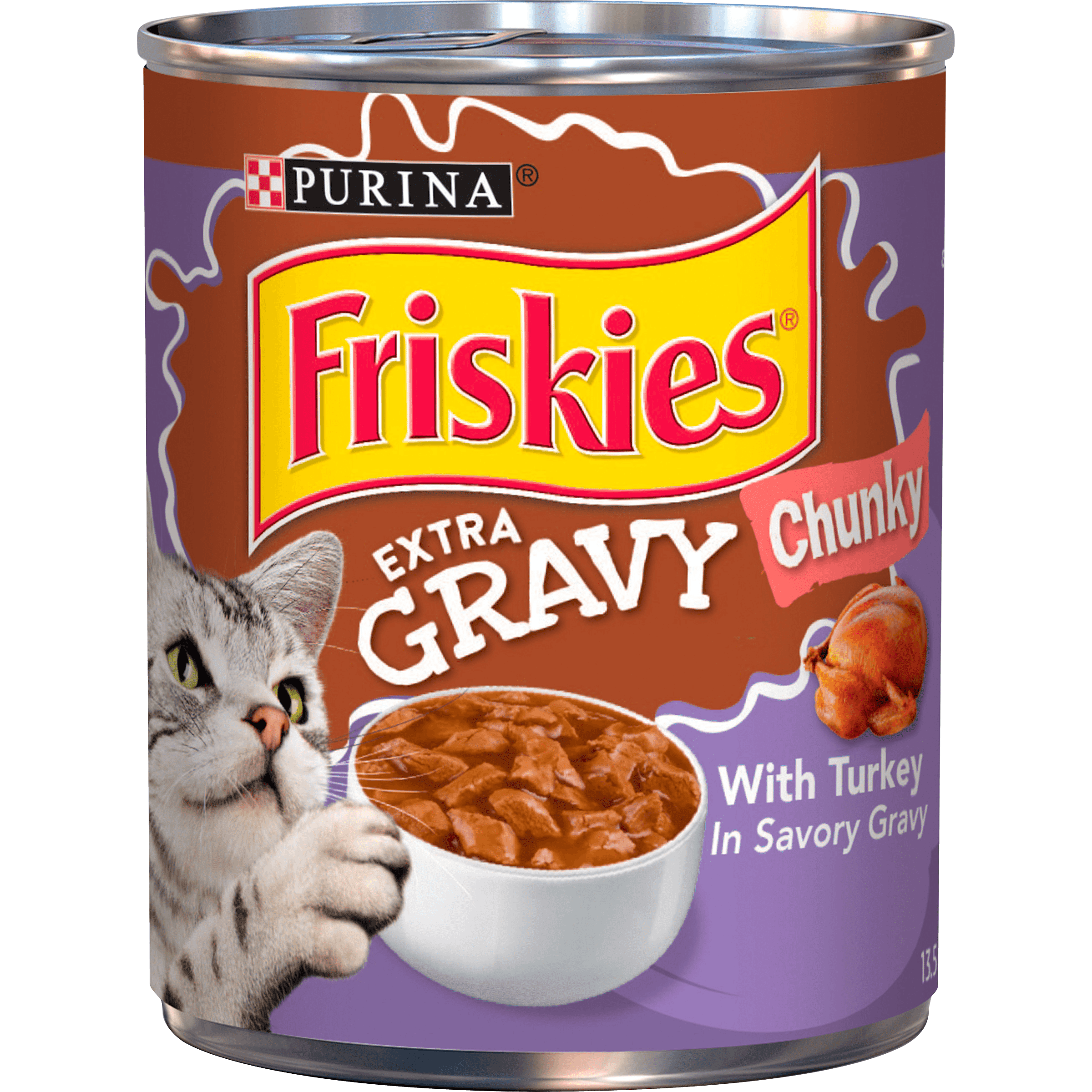 (12 Pack) Friskies Gravy Wet Cat Food, Extra Gravy Chunky With Turkey