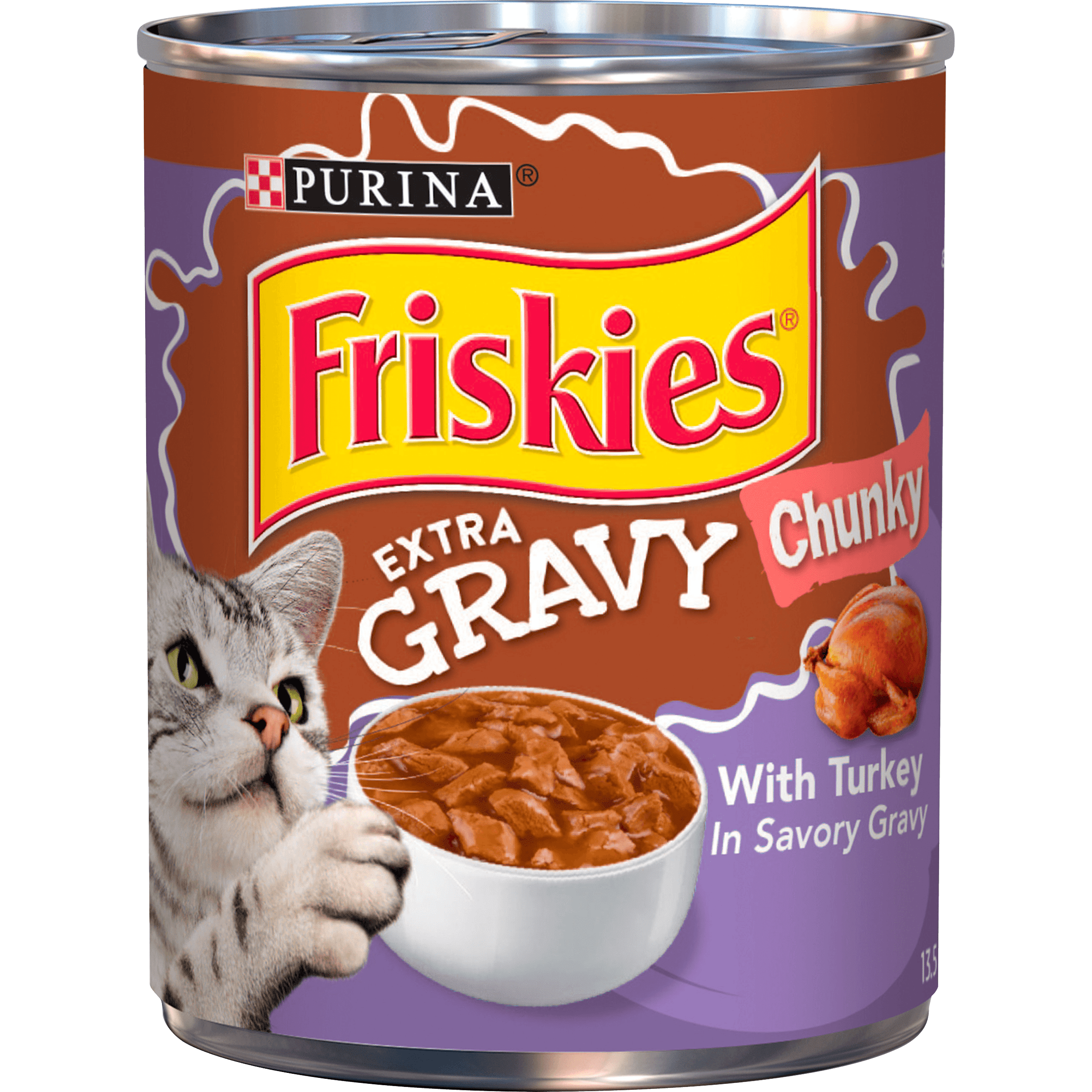  12 Pack Friskies Gravy Wet Cat Food Extra Gravy Chunky With Turkey 
